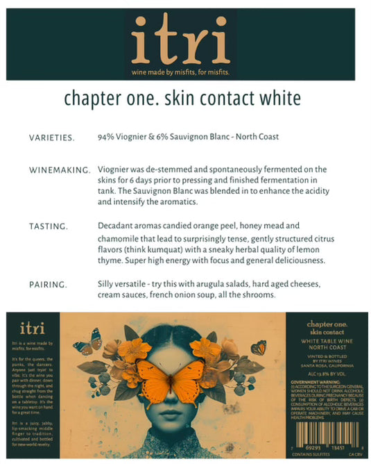 Itri Orange Skin Contact White Wine CA